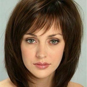 100% Human Hair Dark Brown Sweet Shaggy Bob Medium